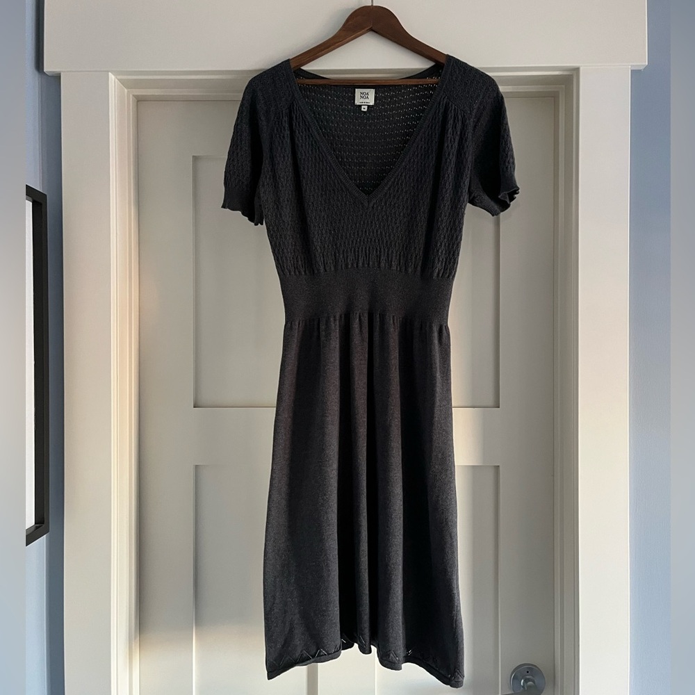 Grey Knit Midi Dress